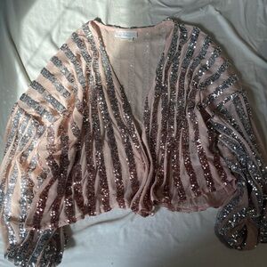 Anthropologie sequined open front cardigan